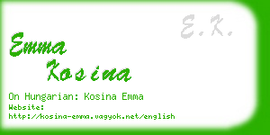 emma kosina business card